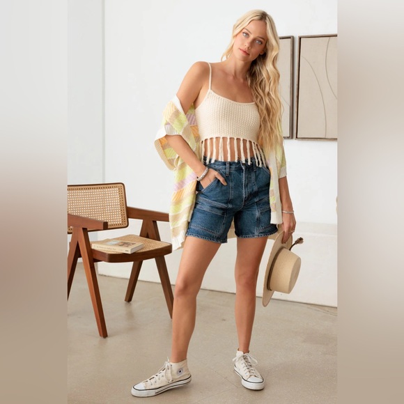 Color Knitted Open Front Cardigan - Picture 5 of 7